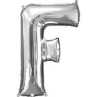 34 Inch Silver Letter F Helium Balloon image number 1