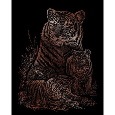 Engraving Art: Tiger And Cubs image number 2