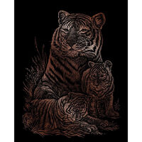 Tiger And Cubs Engraving Art