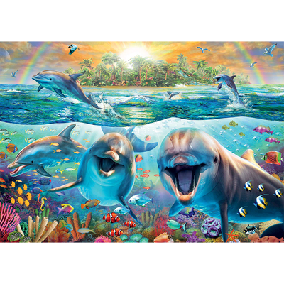 Happy Dolphins 500 Piece Jigsaw Puzzle image number 2