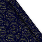 Christmas Gift Wrap 4m: Assorted Navy Merry Christmas image number 3