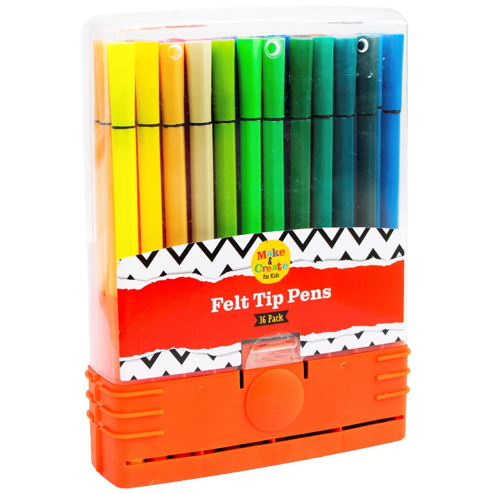 Coloured Felt Tip Fibre Pens Adult,Kids,Children 24pc Assorted Colouring Set 