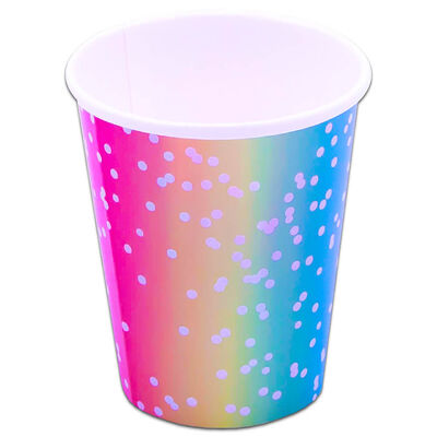 Paper Rainbow Ombre Cups: Pack of 8 image number 1