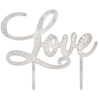 Love Silver Cake Topper image number 2