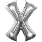 34 Inch Silver Letter X Helium Balloon image number 1
