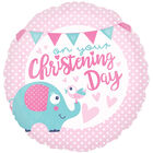 18 Inch Pink Christening Day Foil Helium Balloon image number 1