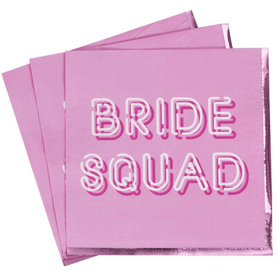 Pink Bride Squad Paper Napkins - 16 Pack image number 2
