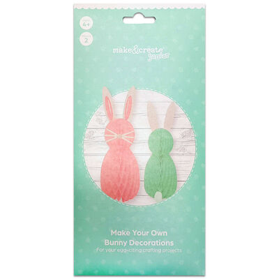 Make Your Own Easter Honeycomb Bunny Decorations: Pack of 2 image number 1
