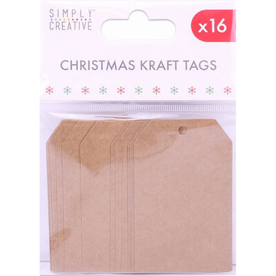 Christmas Kraft Gift Tags - 16 Pack image number 1
