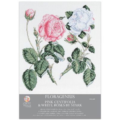 Floragenius Counted Cross Stitch Kit: Pink Centifolia & White Roses image number 1