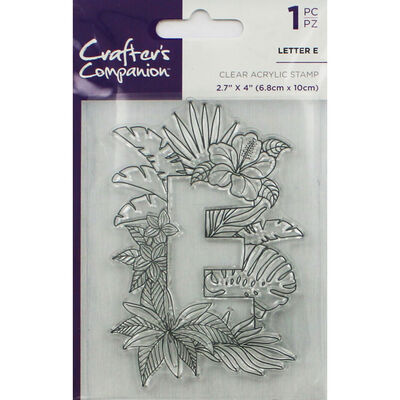 Crafters Companion Clear Acrylic Stamp - Floral Letter E image number 1