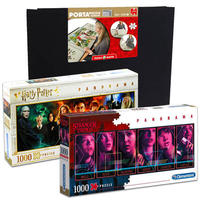 1000 Piece Panorama Jigsaw Puzzles with Portapuzzle Standard Jigsaw Accessory Bundle image number 1