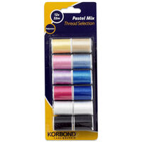 Korbond Pastel Mix Polyester Thread Selection: Set of 12