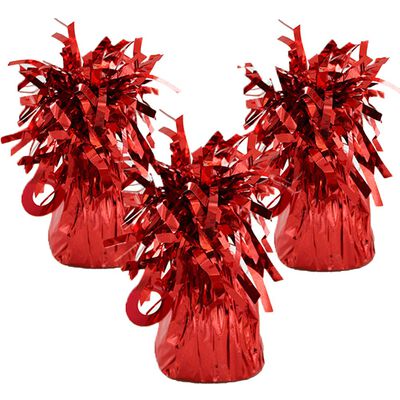 Red Tinsel Balloon Weights: Pack of 3 image number 1