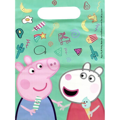 Peppa Pig Plastic Party Bags - 6 Pack image number 2