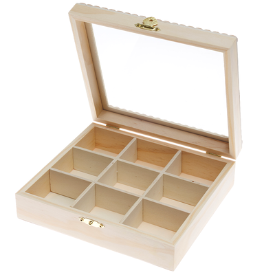 Wooden Beaded Jewellery Box with Clasp: 18 x 16 x 5cm image number 2