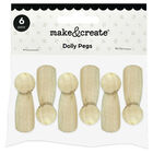 Wooden Dolly Pegs: Pack of 6 image number 1