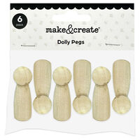 Wooden Dolly Pegs: Pack of 6