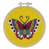 Punch Needle Hoop Kit: Butterfly