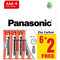 Panasonic Zinc Batteries AAA: Pack of 8