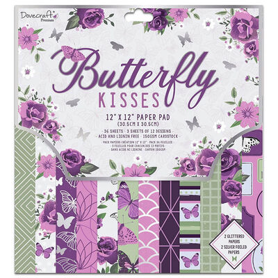 Dovecraft Premium Butterfly Kisses Paper Pad 12”x12” image number 1