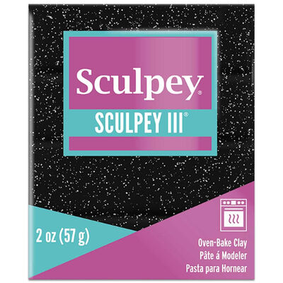 Sculpey Polymer Oven Bake Clay: Black Glitter image number 1