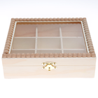 Wooden Beaded Jewellery Box with Clasp: 18 x 16 x 5cm image number 1