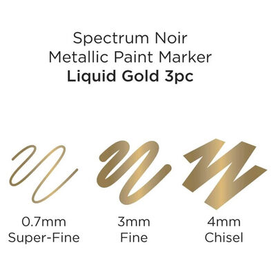 Spectrum Noir Liquid Gold Metallic Paint Marker: Pack of 3 image number 2