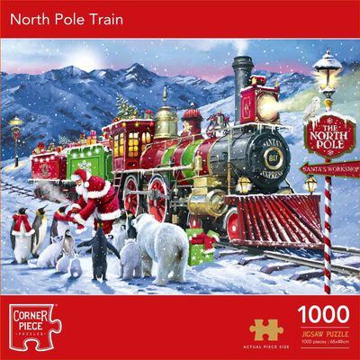 North Pole Train 1000 Piece Jigsaw Puzzle image number 1