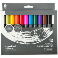 Crawford & Black Acrylic Paint Markers: Pack of 12
