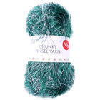 Green Silver Chunky Tinsel Yarn - 50g image number 1
