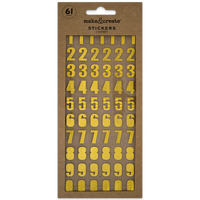 Gold Number Stickers: Pack of 61