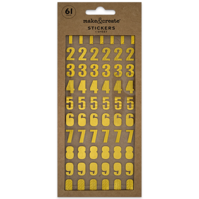 Gold Number Stickers: Pack of 61 image number 1