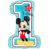 28 Inch Mickey Mouse 1st Birthday Helium Balloon