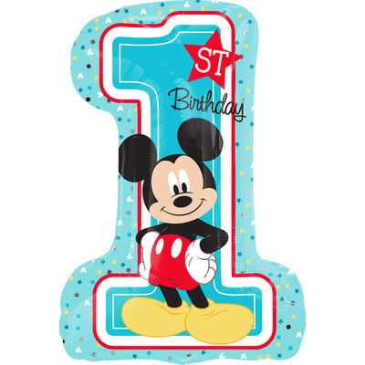 28 Inch Mickey Mouse 1st Birthday Helium Balloon image number 1