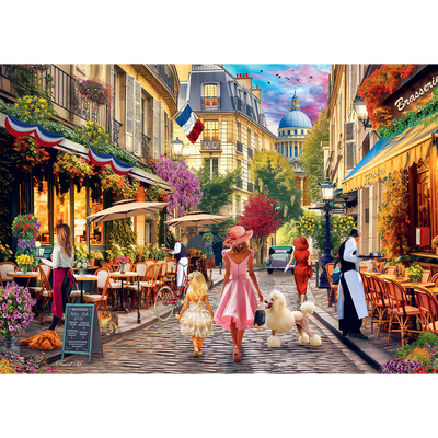 Dinner in Paris 500 Piece Jigsaw Puzzle image number 2