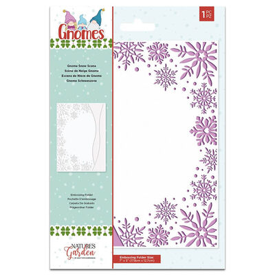 Natures Garden Gnomes Embossing Folder - Snow Scene image number 1