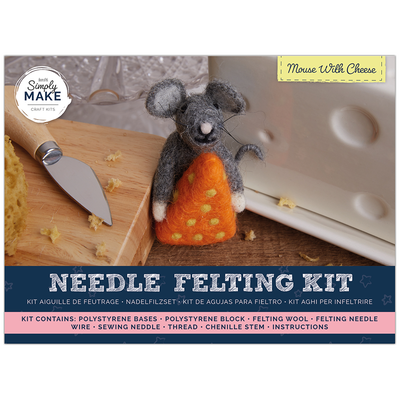 Simply Make: Mouse with Cheese Needle Felting Craft Kit image number 1