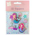 3D Mermaid Toppers: Pack of 6 image number 1