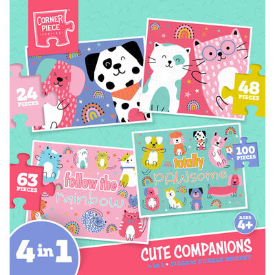 Cute Companions 4-in-1 Jigsaw Puzzle Boxset image number 1