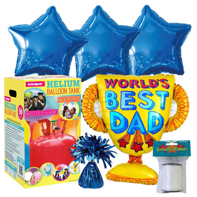 Father's Day World's Best Dad Balloon & Unique Helium Canister Bundle image number 1