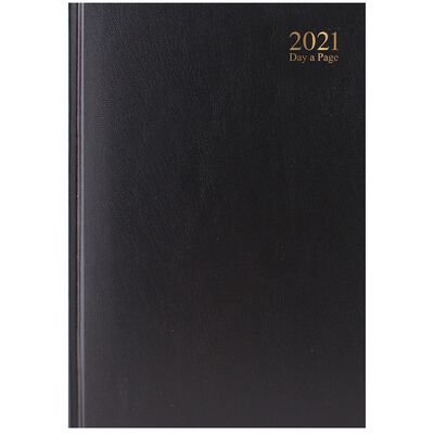 A4 Black 2021 Day a Page Diary image number 1