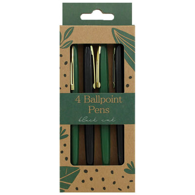 Green & Black Ballpoint Pens: Pack of 4 image number 1
