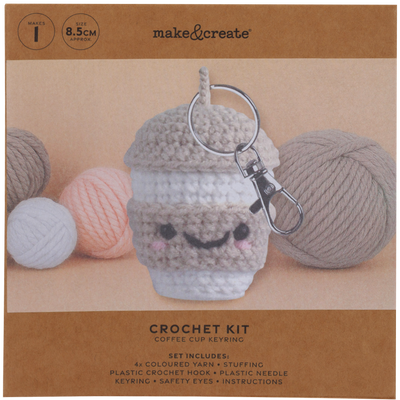Make Your Own Coffee Cup Keyring Crochet Kit image number 1