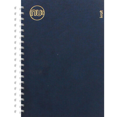 NU A5 Navy Kraft Wiro Lined Notebook image number 1