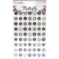 Dovecraft Premium Butterfly Kisses Puffy Alphabet Stickers - Pack of 63