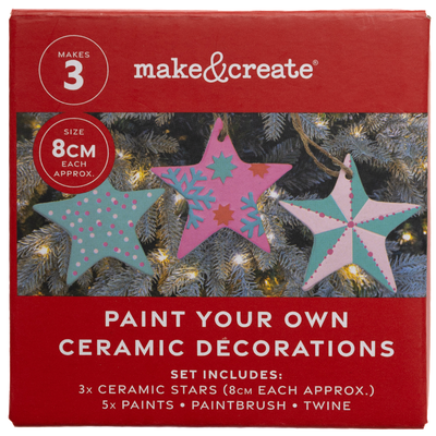 Paint Your Own Ceramic Decorations: Pack of 3 image number 1