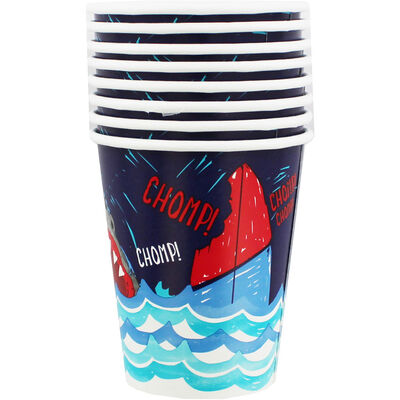 Shark Paper Cups - 8 Pack image number 1