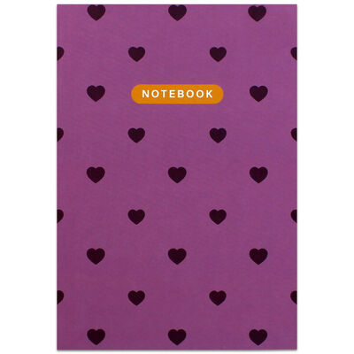 A5 Flexi Purple Hearts Notebook image number 1