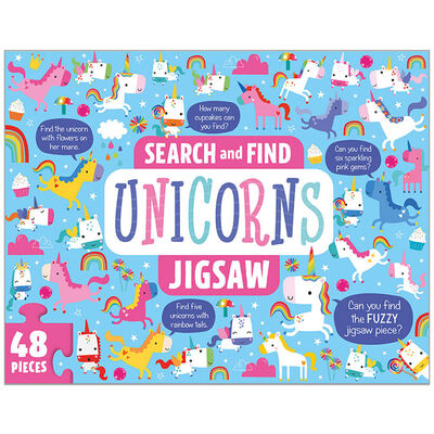 Search and Find Unicorn 48 Piece Jigsaw Puzzle image number 1